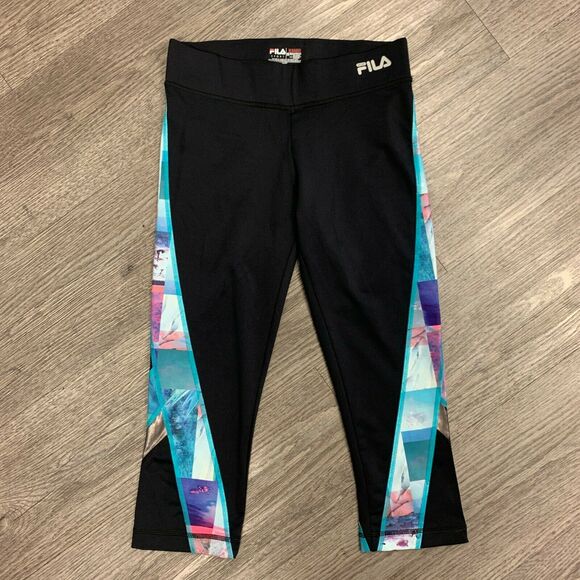 Fila Sport Running Capri Leggings Women's Size XS Mid Rise Stretch Crop Pull On - Picture 2 of 8